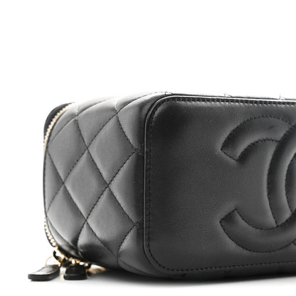 Chanel Lambskin Quilted Pearl Crush Small Vanity Case With Chain Black 9 of 11