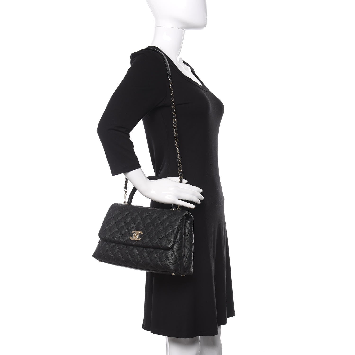 Chanel Caviar Quilted Small Coco Handle Flap Black 2 of 11