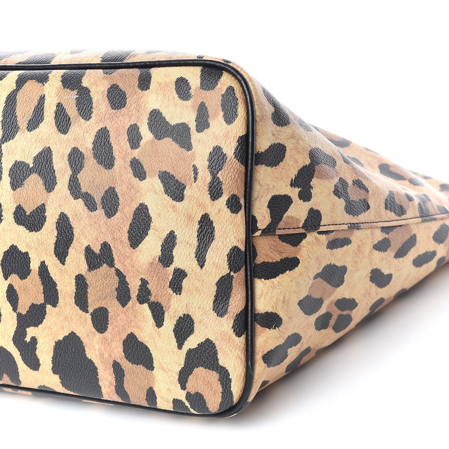 Textured Coated Canvas Leopard Print Large Antigona Tote