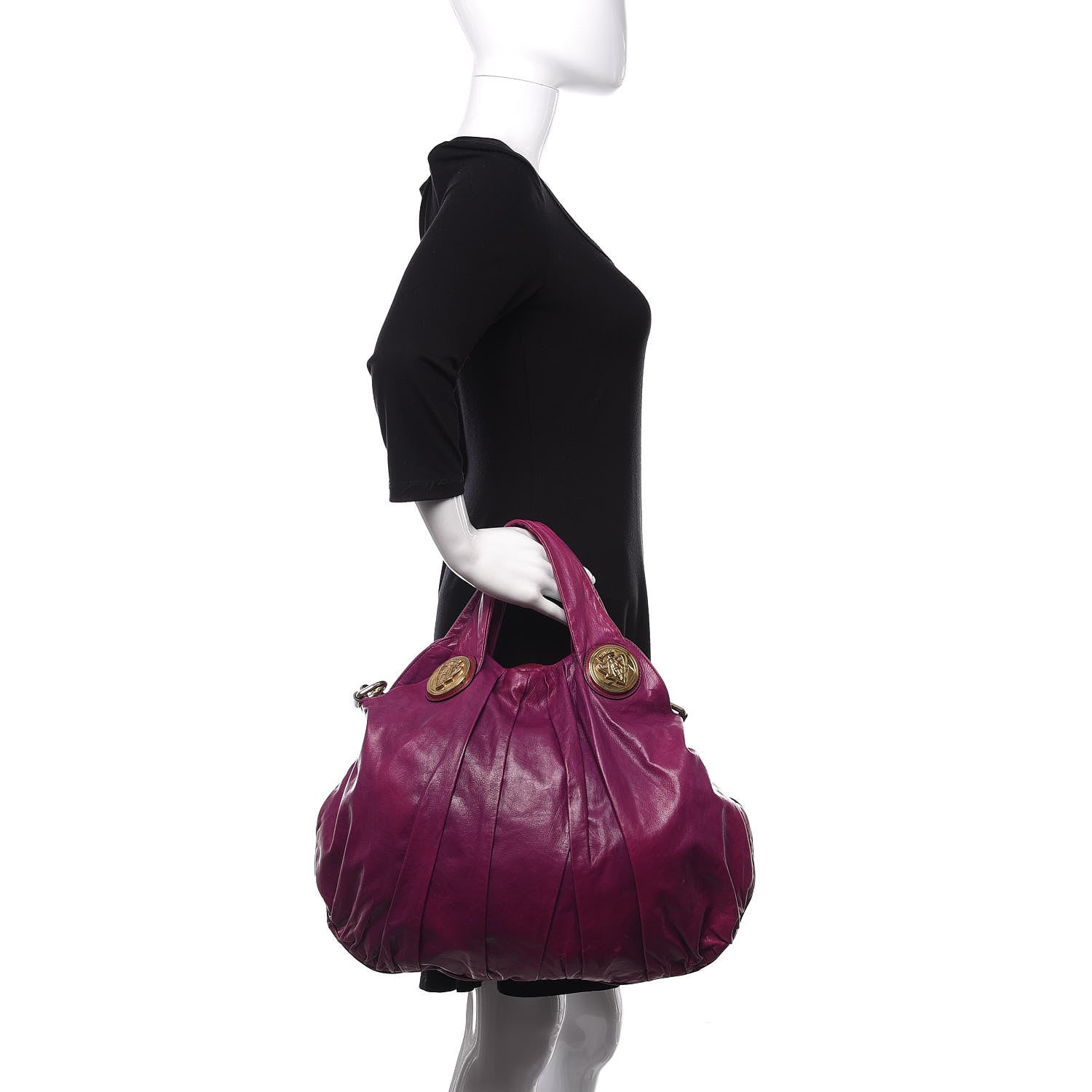 Gucci Calfskin Medium Hysteria Top Handle Bag Purple 3 of 11