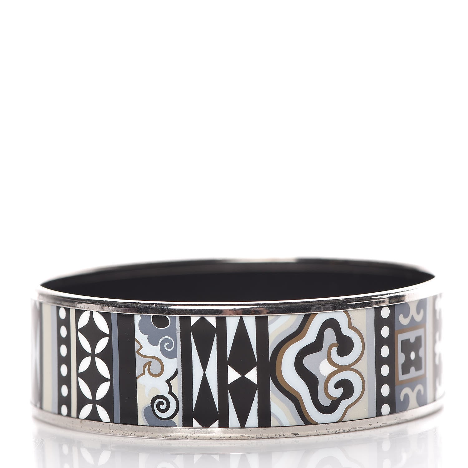 Hermes Enamel Printed Wide La Femme Aux Semelles de Vent Bracelet 65 3 of 5