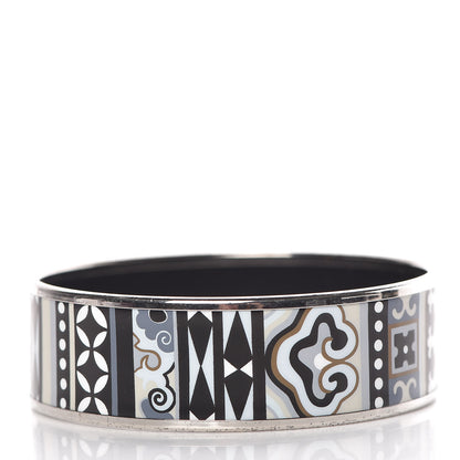 Hermes Enamel Printed Wide La Femme Aux Semelles de Vent Bracelet 65 3 of 5