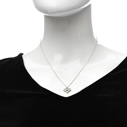 Roberto Coin 18K White Gold Diamond Medium Princess Open Flower Pendant Necklace 2 of 4