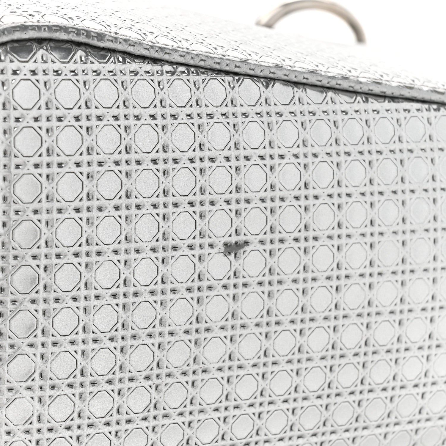 Christian Dior Metallic Patent Micro-Cannage Medium Lady Dior Silver 17 of 18
