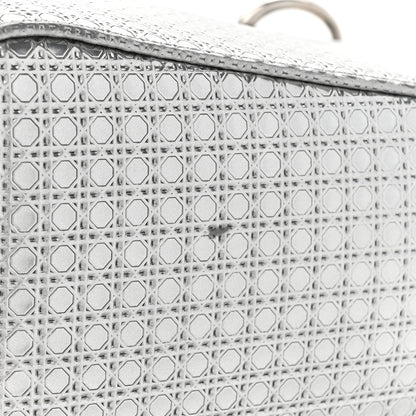 Christian Dior Metallic Patent Micro-Cannage Medium Lady Dior Silver 17 of 18