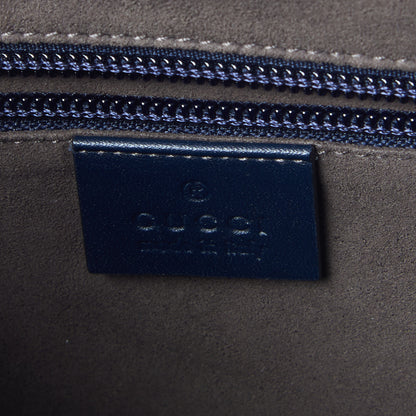 Gucci Guccissima Signature Medium Flat Messenger Bag Blue 8 of 9