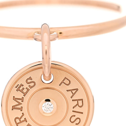 Hermes 18K Rose Gold Diamond Gambade Ring 51 5.75 6 of 7
