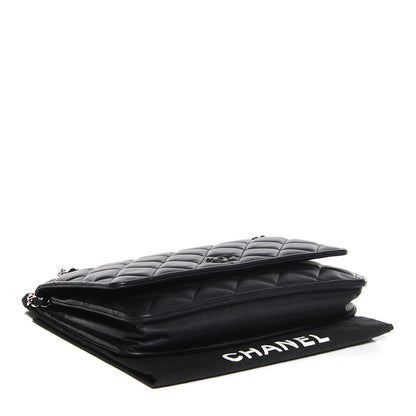 Chanel Calfskin Quilted Wallet On Chain WOC So Black 4 of 7
