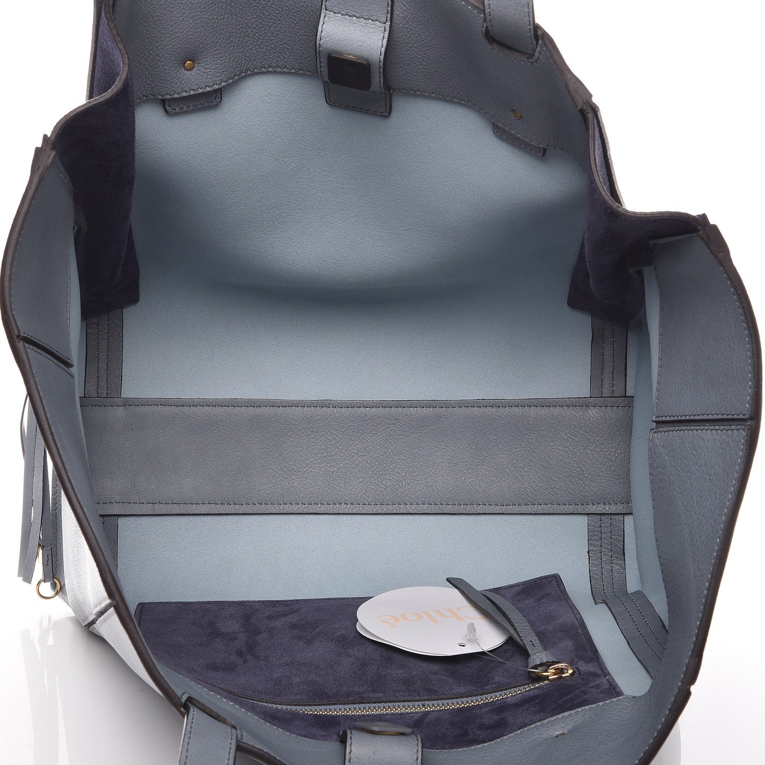 Chloe Smooth Calfskin Medium Milo Shopping Tote Cloudy Blue 5 of 7