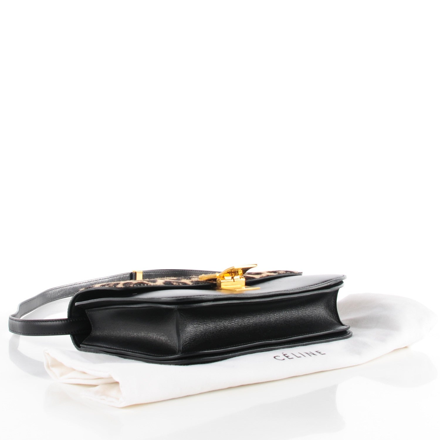 Celine Pony Hair Leopard Medium Box Flap Black 8 of 20