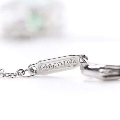 Tiffany Platinum Diamond Green Tourmaline Legacy Pendant Necklace 5 of 8