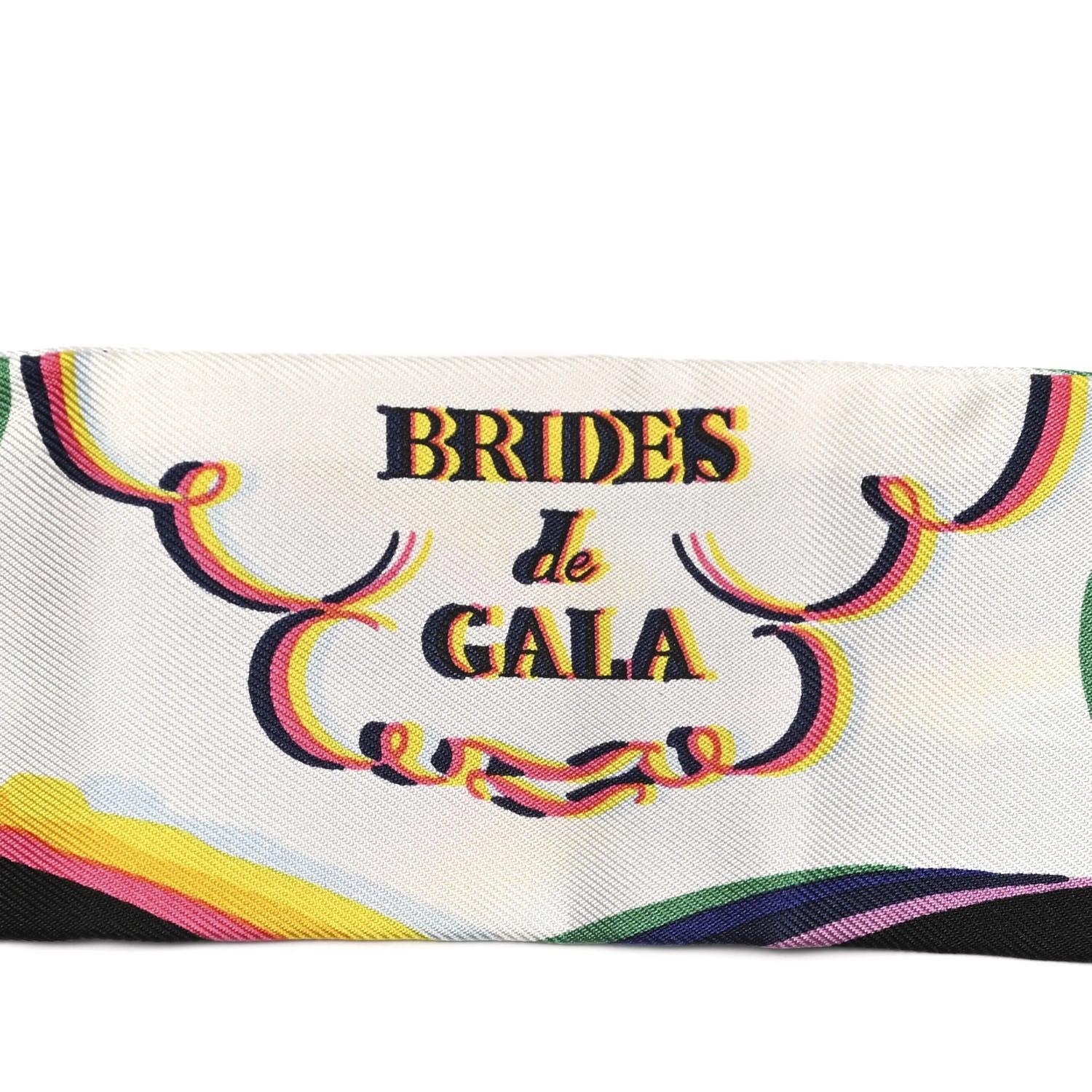 Hermes Silk Brides De Gala Shadow Twilly Black Jaune Multicolor 2 of 6