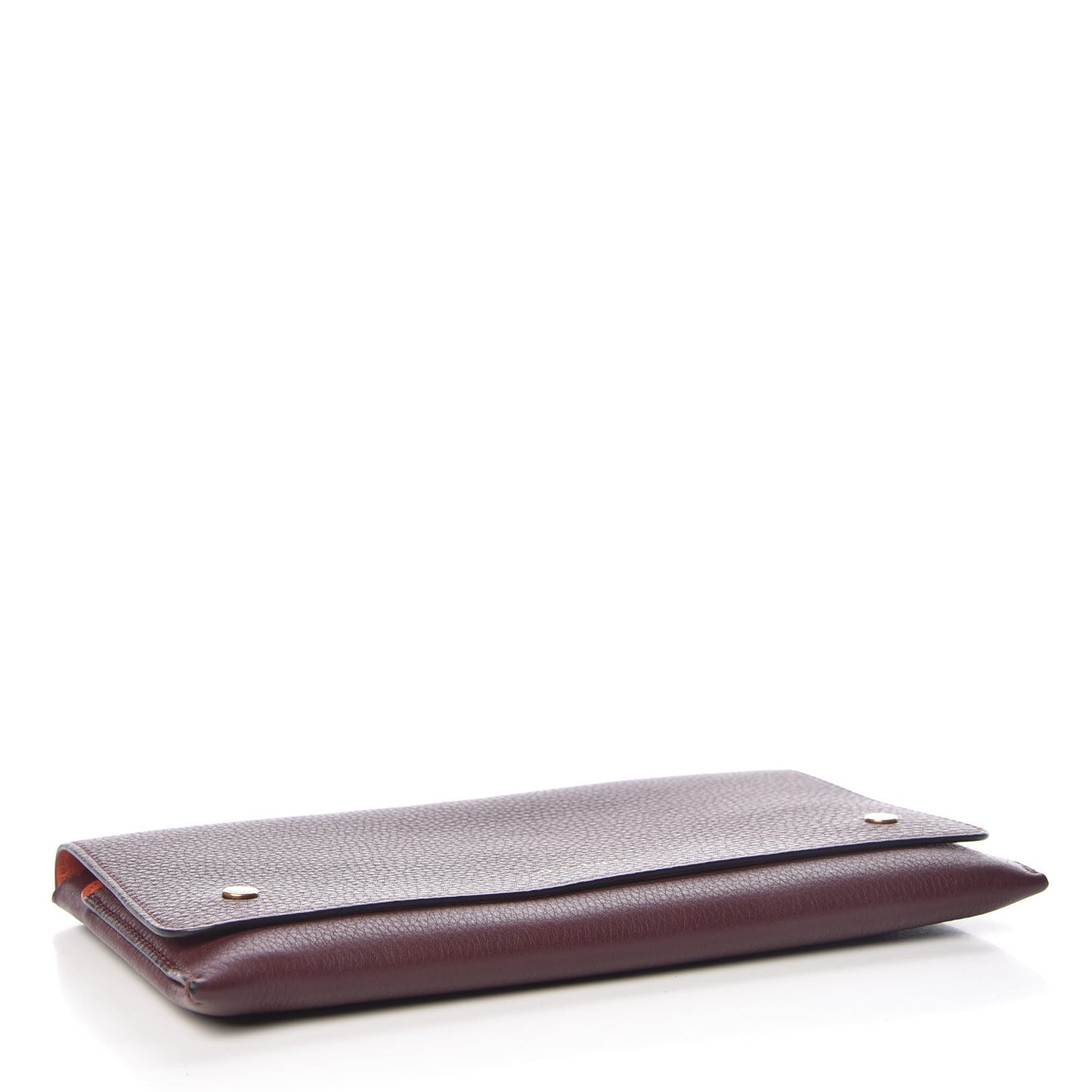 Grainy Calfskin Two-Tone Wristlet Clutch Deep Claret