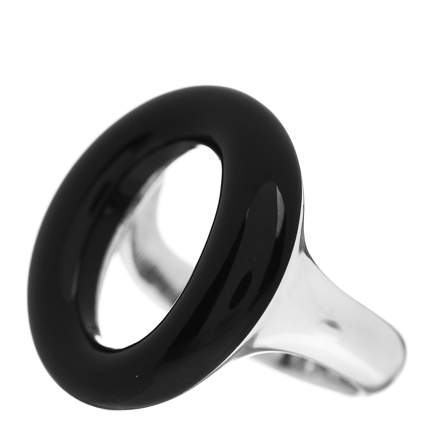 Sterling Silver Black Jade Elsa Peretti Sevillana Ring 51 5.75