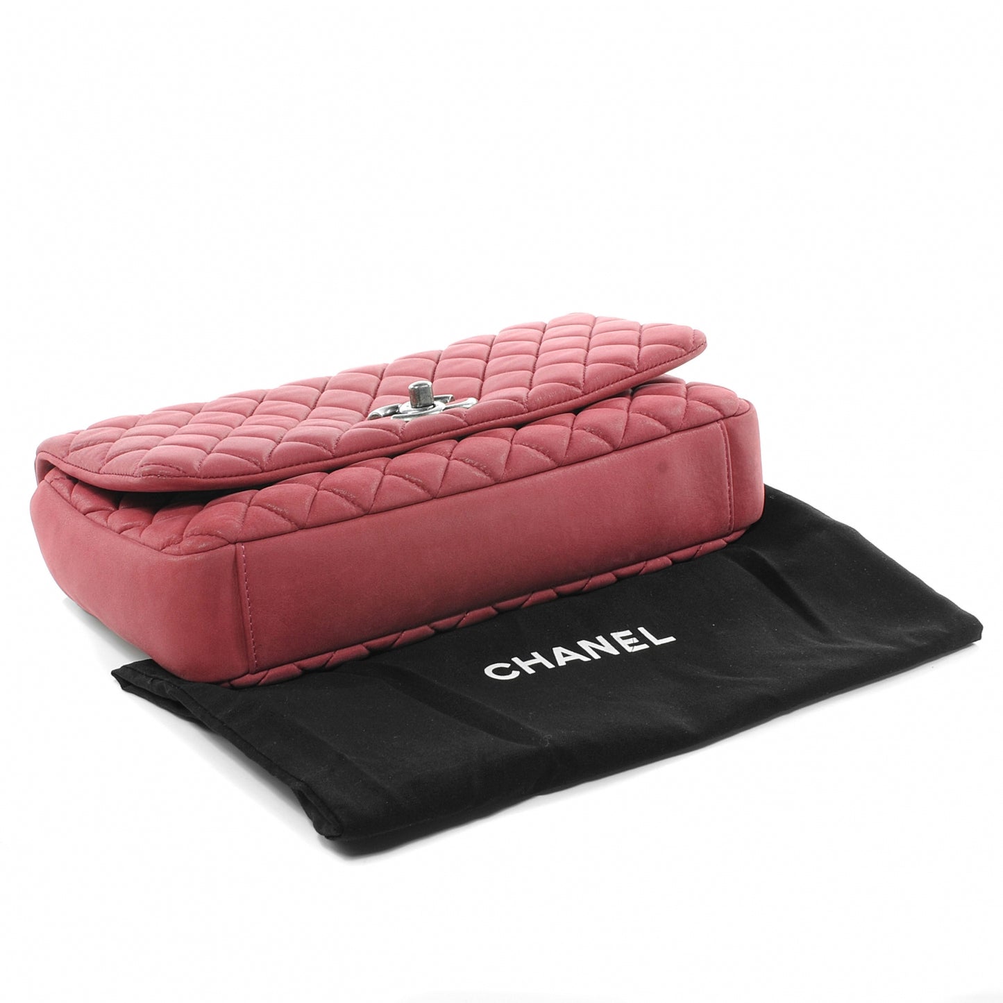 Iridescent Calfskin Small New Bubble Quilt Flap Fuchsia
