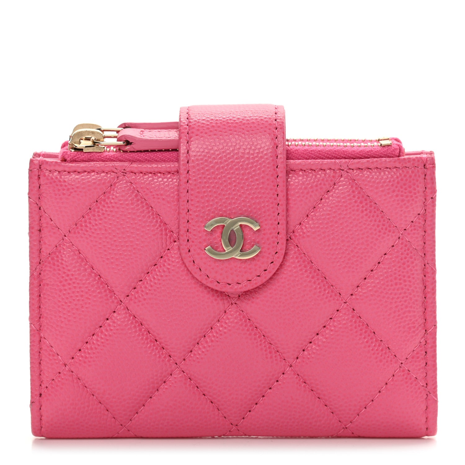 Chanel Caviar Quilted Compact Zipped Pocket Wallet Pink 1 of 7