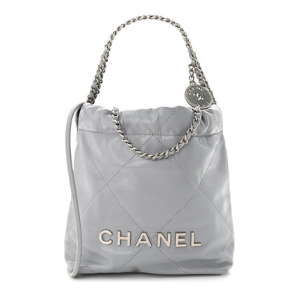 Chanel Shiny Calfskin Quilted Mini Chanel 22 Grey 1 of 10