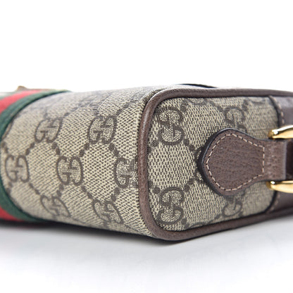 Gucci GG Supreme Monogram Web Mini Ophidia Shoulder Bag Brown 9 of 11