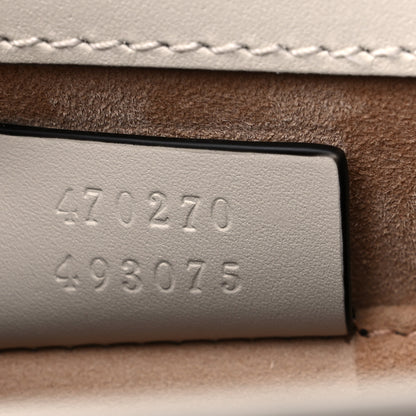 Gucci Calfskin Embroidered Mini Sylvie Top Handle Bag White 7 of 12