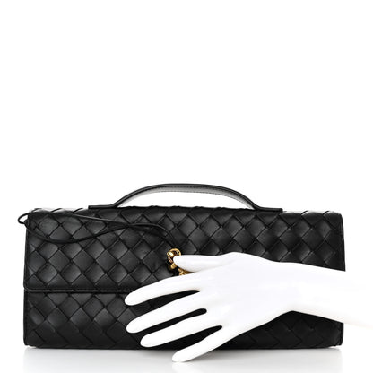 Bottega Veneta Nappa Intrecciato Long Andiamo Top Handle Clutch Black 3 of 10