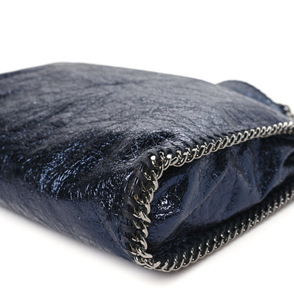 Stella McCartney Metallic Crackle Falabella Fold Over Tote Navy 10 of 10