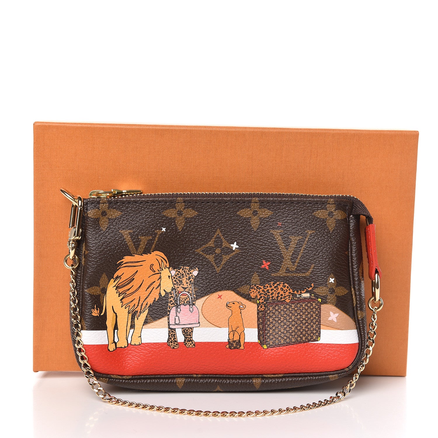 Louis Vuitton Monogram 2018 Christmas Animation Mini Cats Pochette Accessories 8 of 8