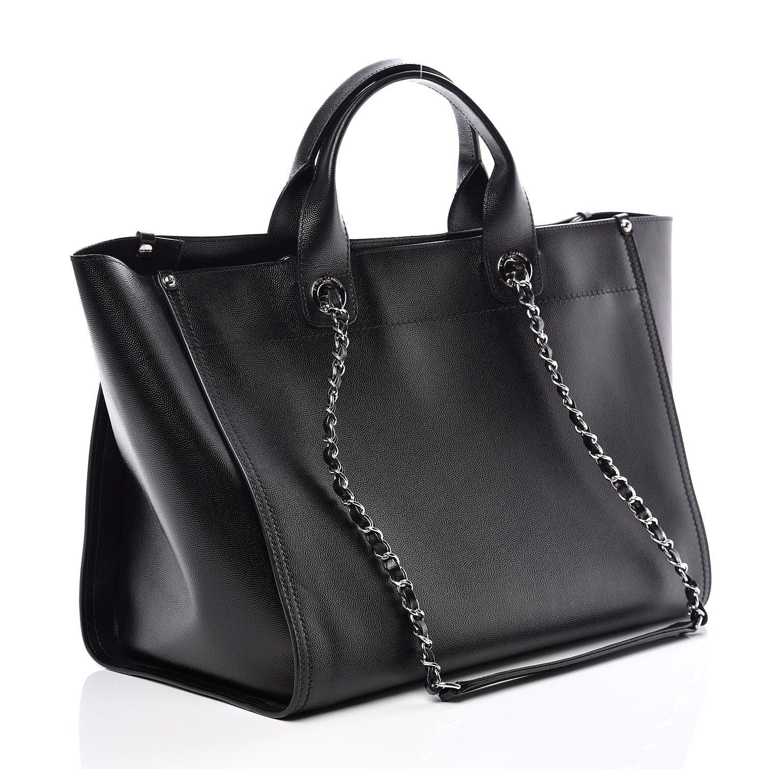 Chanel Caviar Large Studded Deauville Tote Black 3 of 10