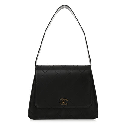 Chanel Lambskin Stitched Shoulder Flap Bag Black 1 of 18