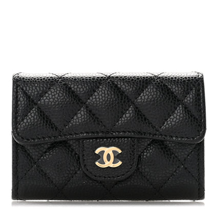 Chanel Caviar Quilted Flap Card Holder Wallet Black 1 of 9