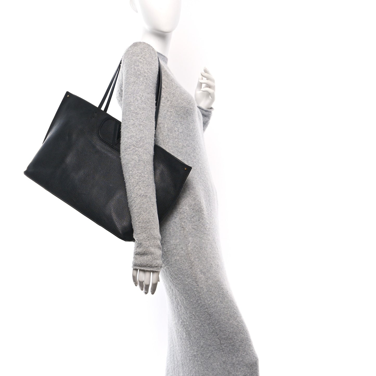 Calfskin Large Vlogo Fillme Tote Black