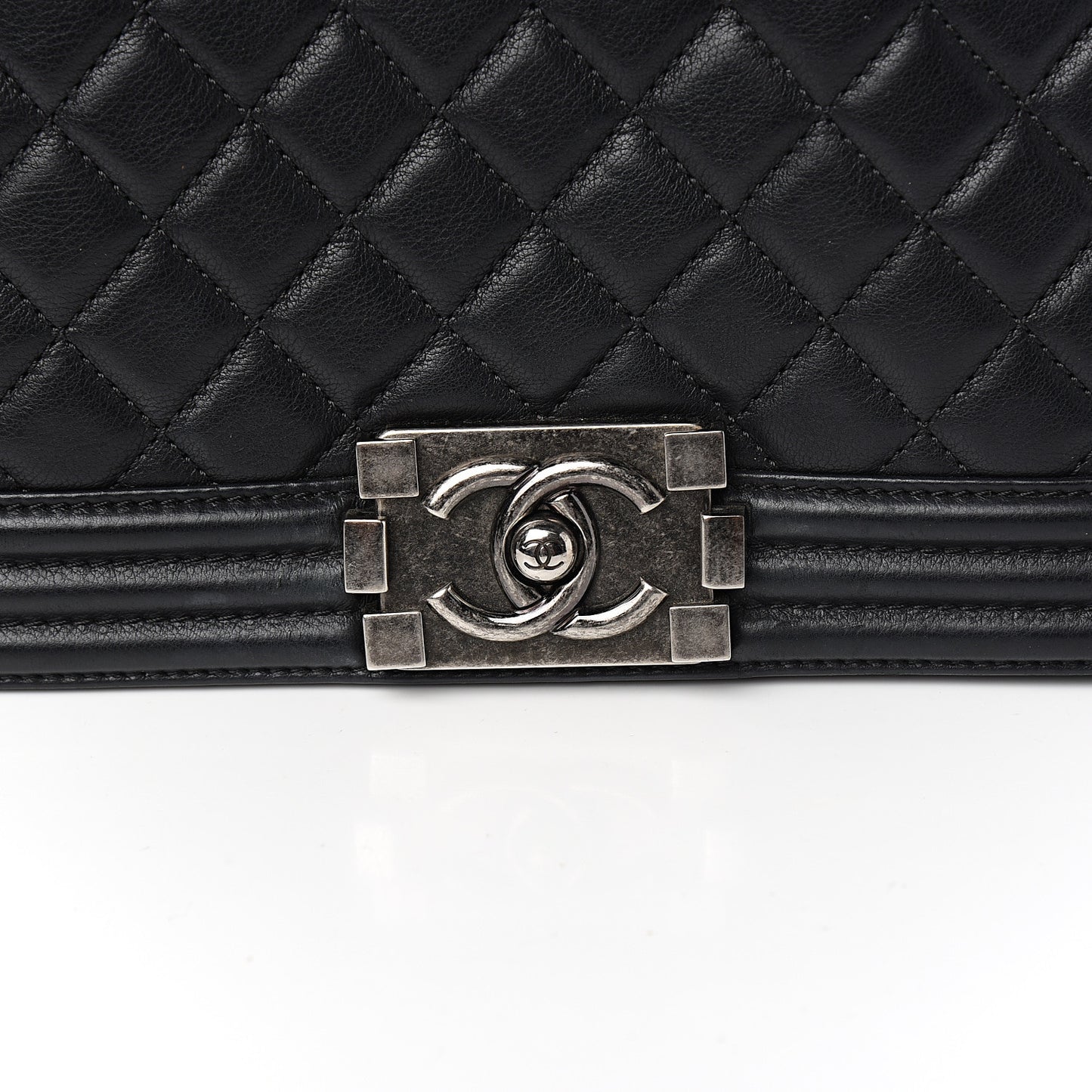 Calfskin Quilted Medium Boy Flap Black