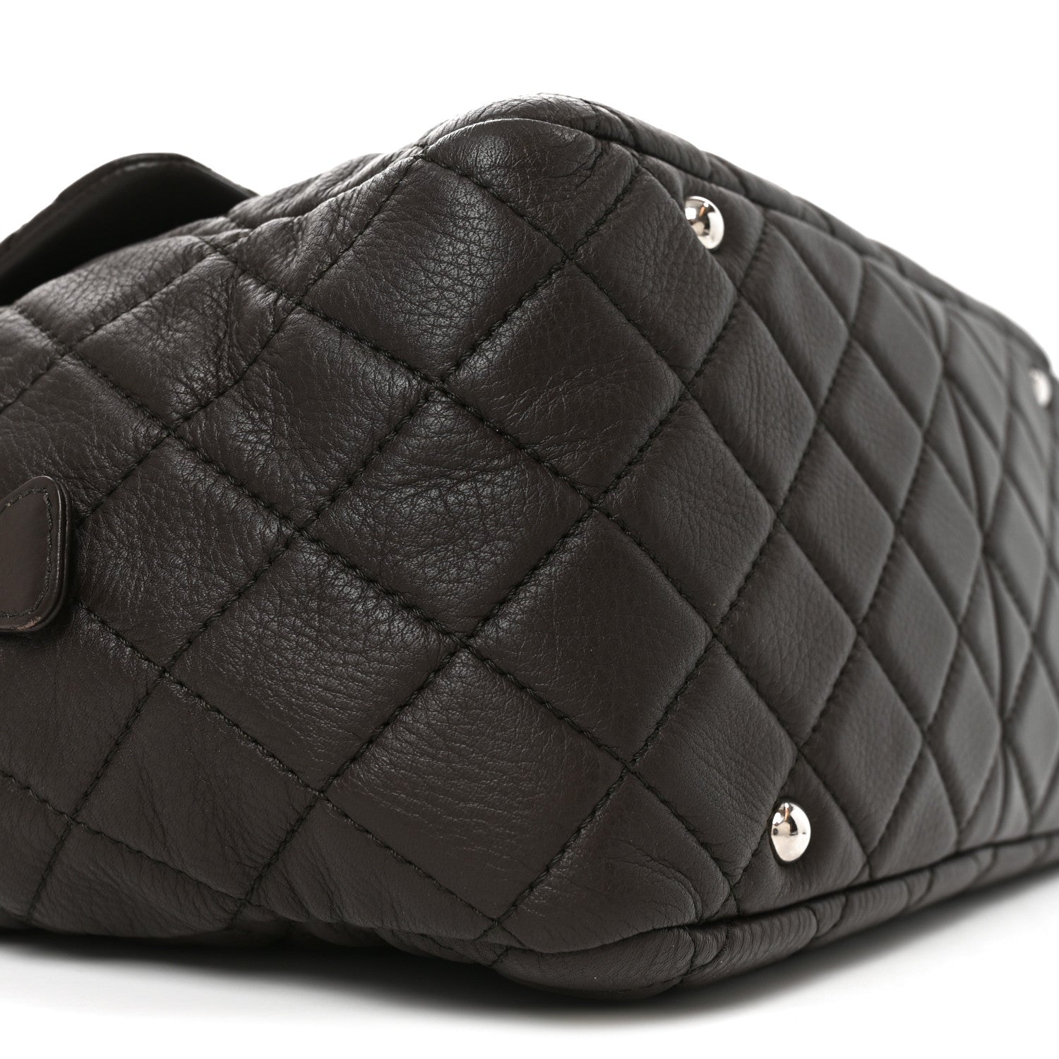 Chanel Lambskin Quilted Travel Flap Tote Dark Brown 9 of 10
