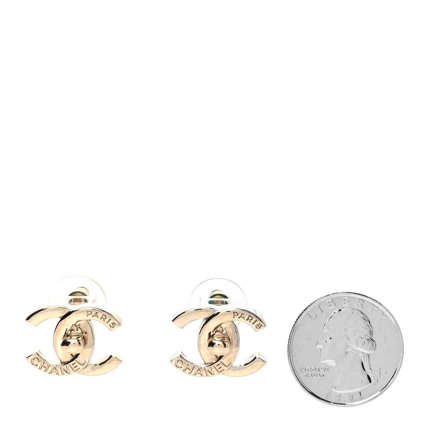 Chanel Metal CC Turnlock Earrings Gold 2 of 4