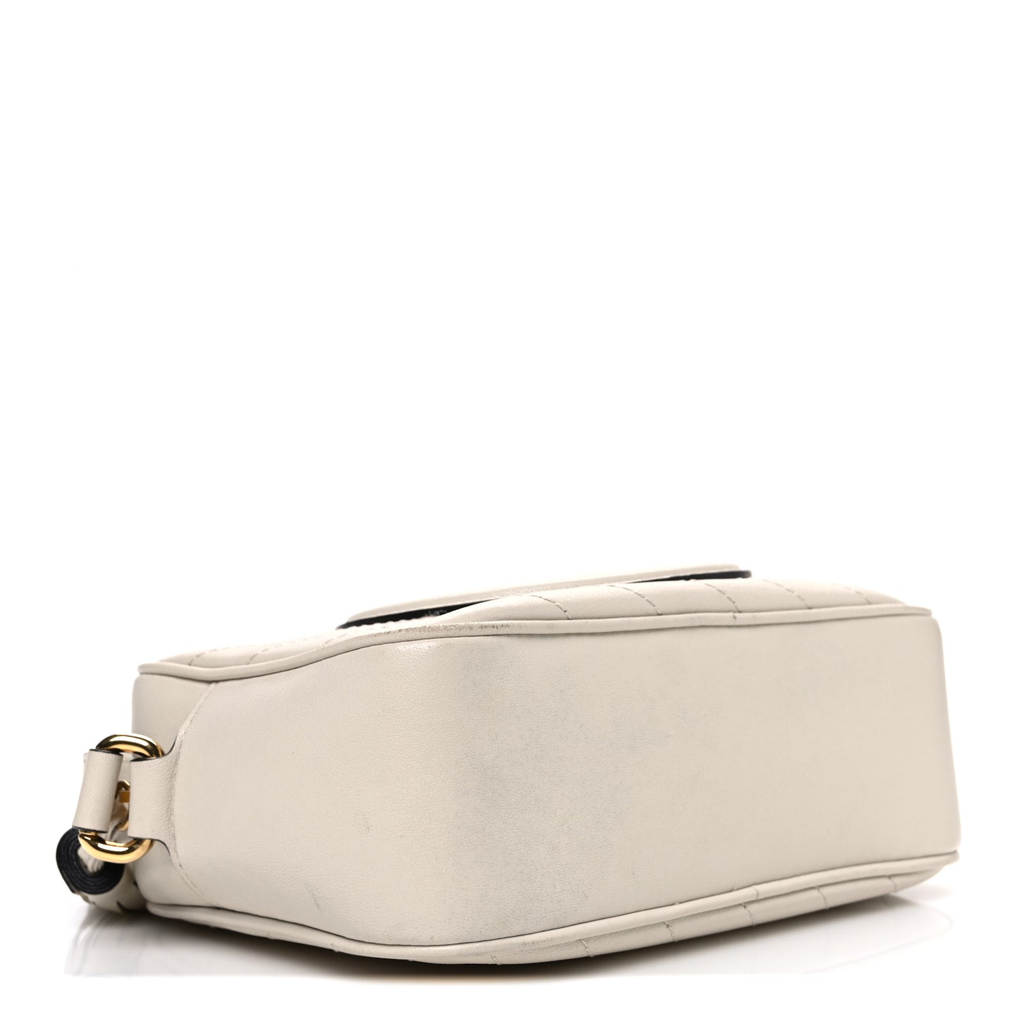 Sakai Be Green Calfskin Diagonal Stitched Small Blondie Shoulder Bag Mystic White