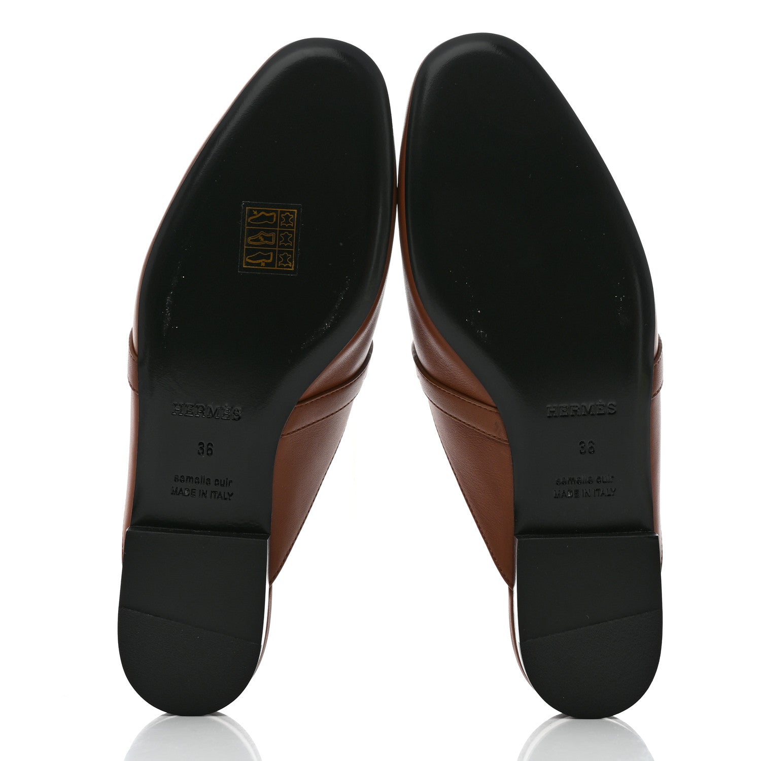 Hermes Calfskin Fringed Oz Mules 36 Gold White 5 of 9