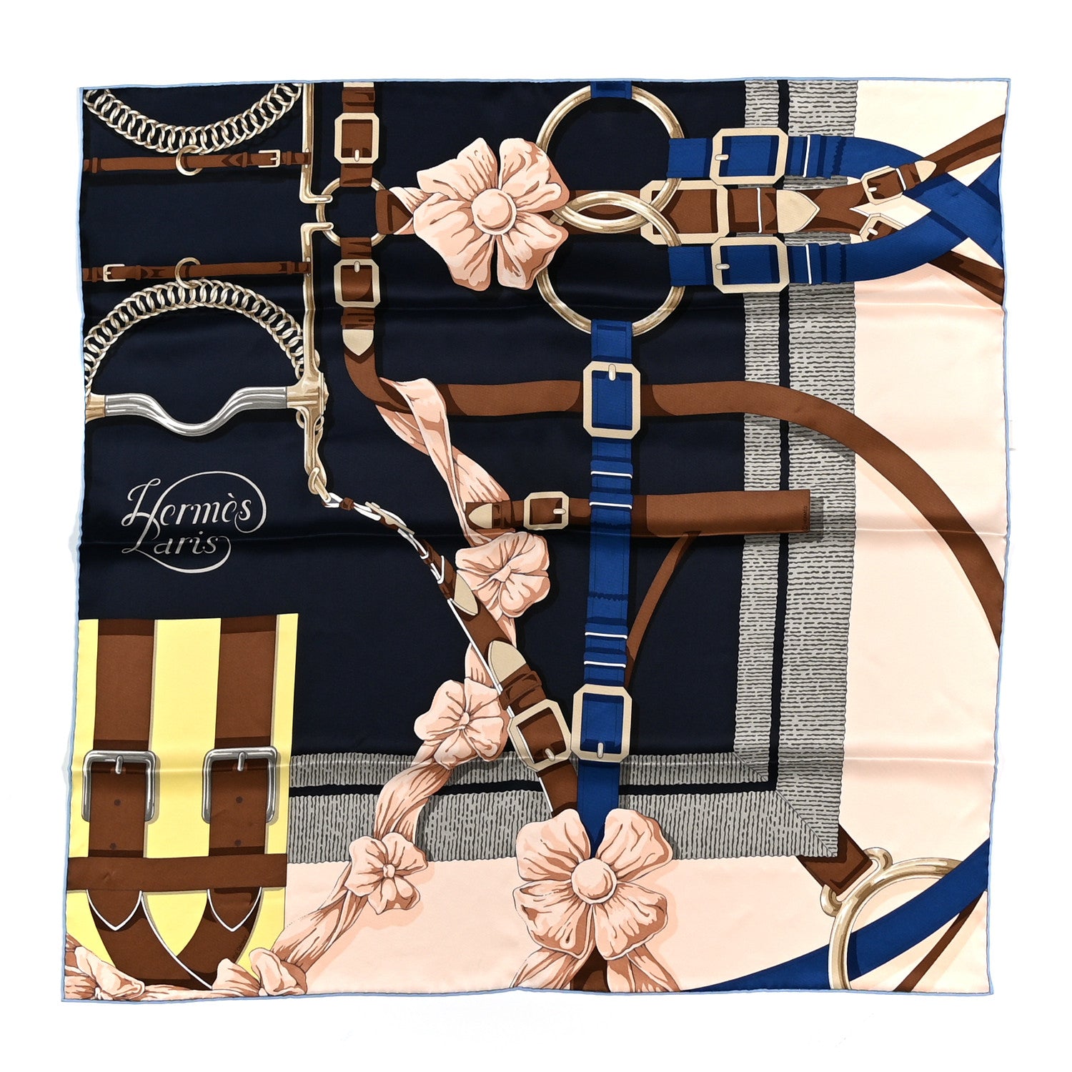 Hermes Silk Grand Manege Detail Scarf 70 Caban Rose Poudre 1 of 5
