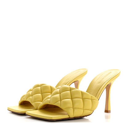 Bottega Veneta Nappa Matelasse Padded Mule Sandals 38.5 Pear 4 of 9