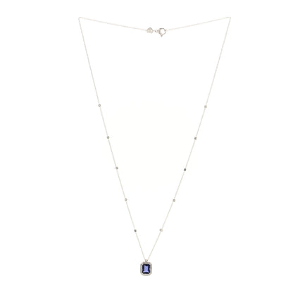 Pasquale Bruni 18K White Gold Diamond Iolite Pendant Necklace 3 of 4