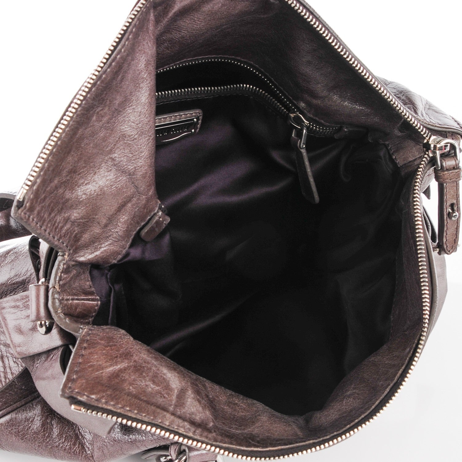 Miu Miu Vitello Lux Medium Bow Bag Fumo 12 of 14