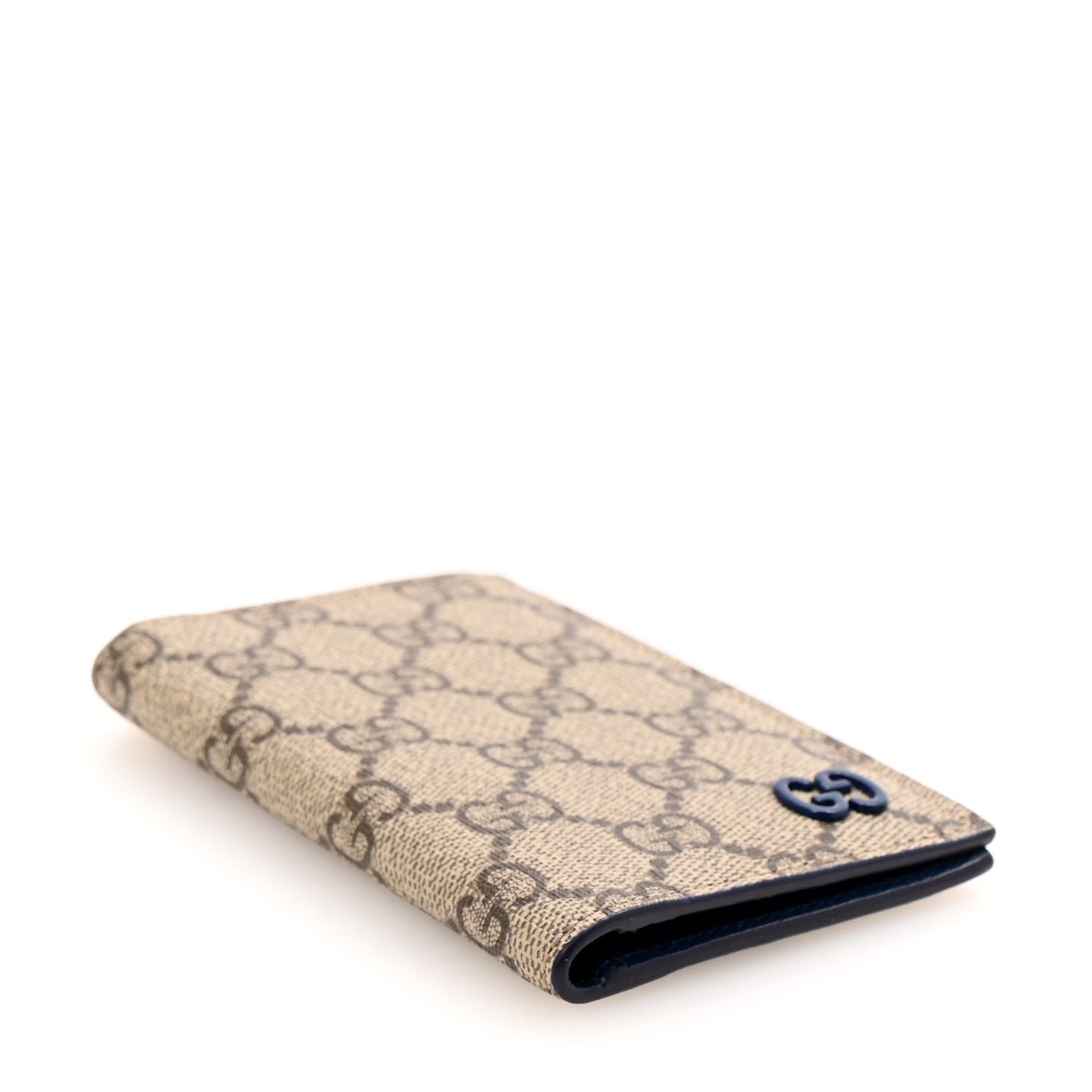 GG Supreme Monogram Bi-Color Long Card Case Beige Dark Brown