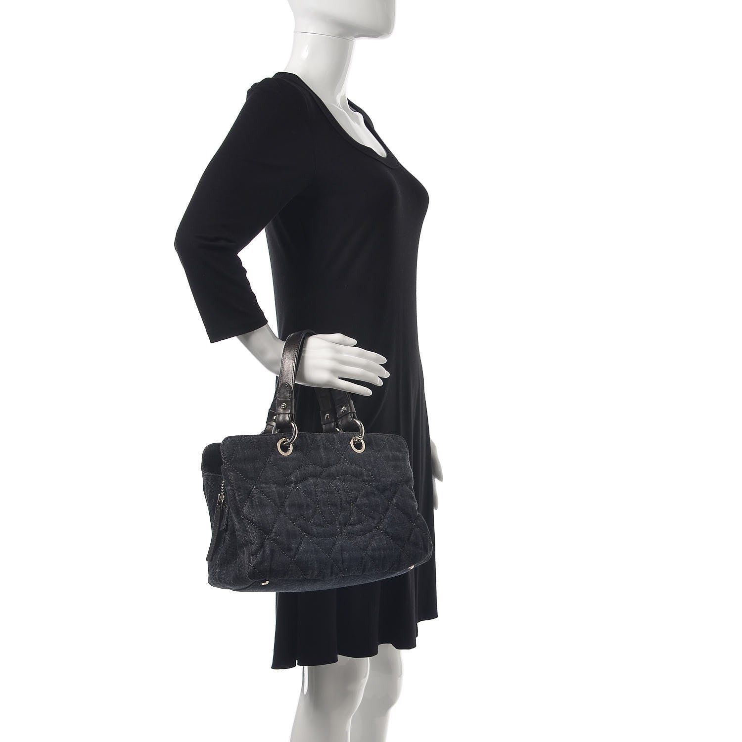Chanel Denim Quilted Timeless Tote Dark Blue 2 of 11
