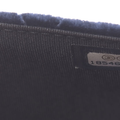 Chanel Velvet Quilted Boy Wallet On Chain WOC Navy 8 of 14
