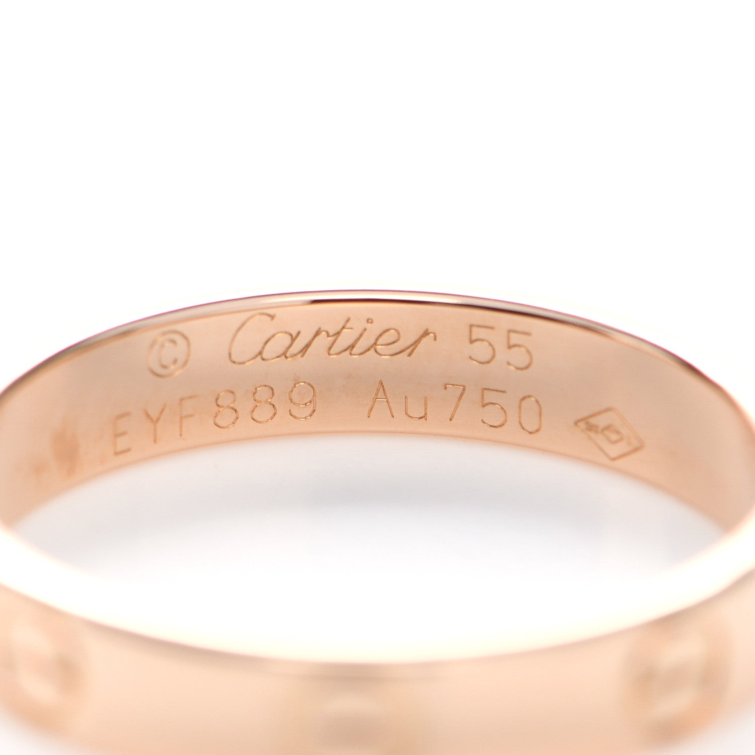 Cartier 18K Pink Gold 3.5mm LOVE Wedding Band Ring 55 7.25 4 of 5