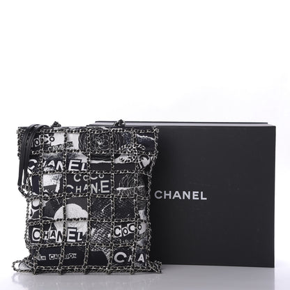 Chanel Canvas Large Shopping Chain Tote Black White 9 of 9