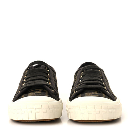 Fendi Fabric Jacquard FF Womens Domino Low Top Sneakers 36 Tobacco 3 of 9