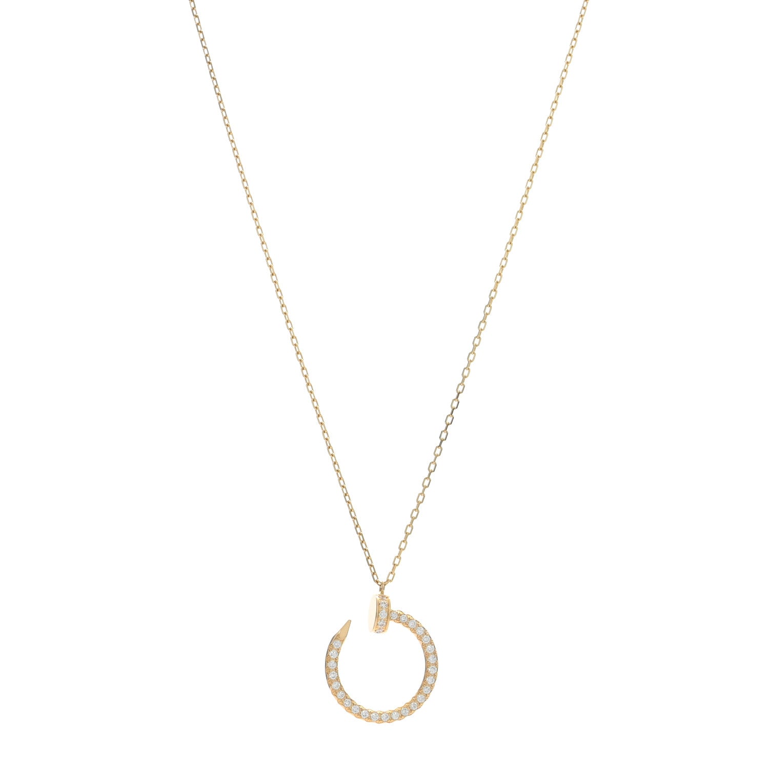 Cartier 18K Yellow Gold Diamond Juste Un Clou Paved Pendant Necklace 1 of 5