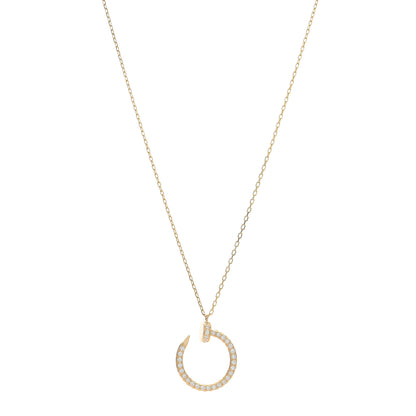 Cartier 18K Yellow Gold Diamond Juste Un Clou Paved Pendant Necklace 1 of 5