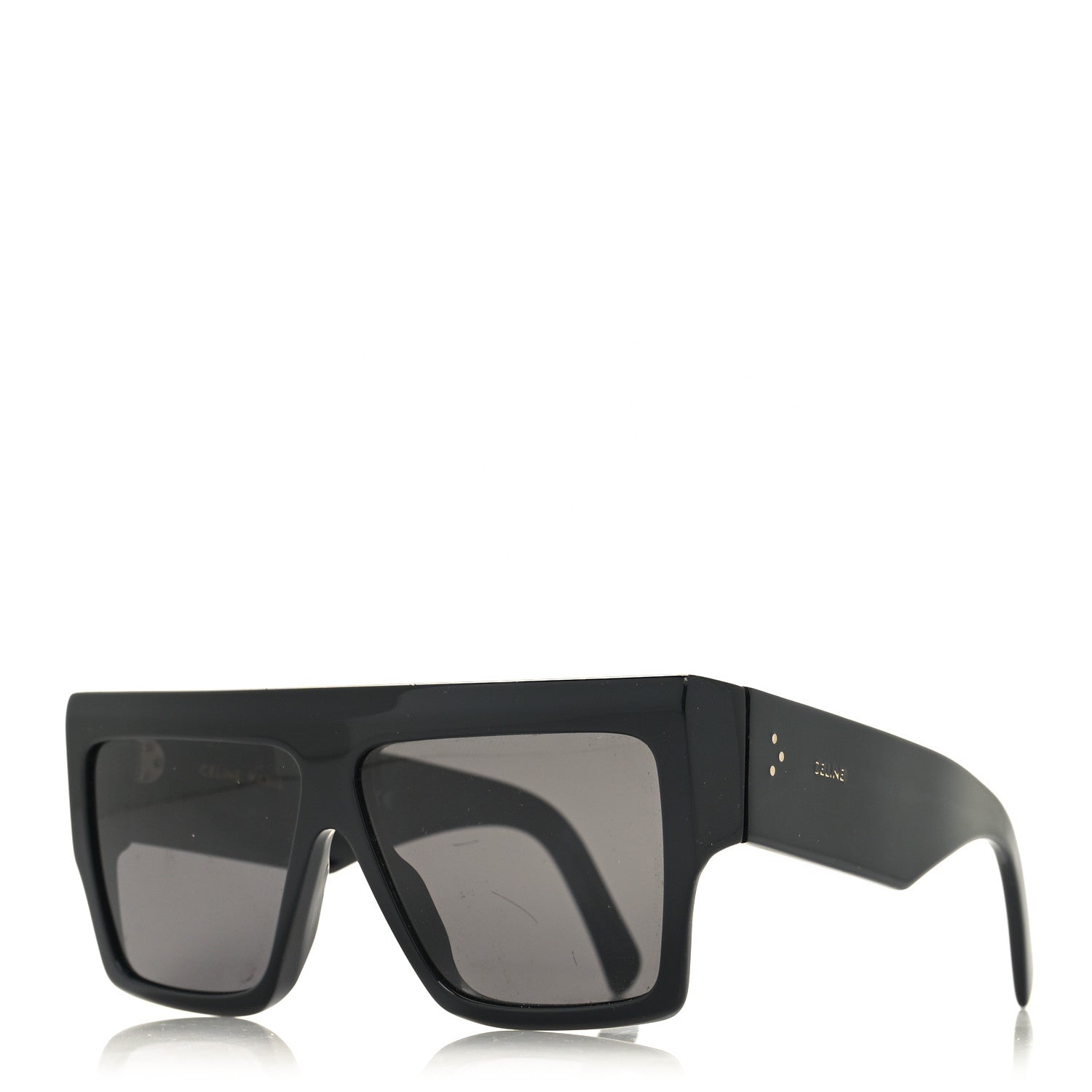 Celine Acetate Flat Top Rectangular Sunglasses CL400921 Black 1 of 10