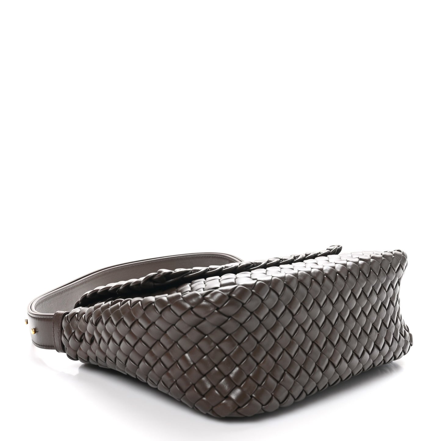 Nappa Intrecciato Small Cobble Shoulder Bag Light Brown
