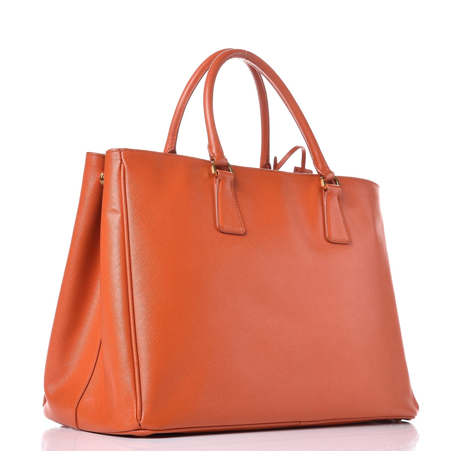Prada Saffiano Lux Large Tote Papaya 3 of 11
